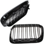 Dvigubos priekinio bamperio grotelės BMW 3 E36 (96-99) Facelift, juodos blizgios - Image 2