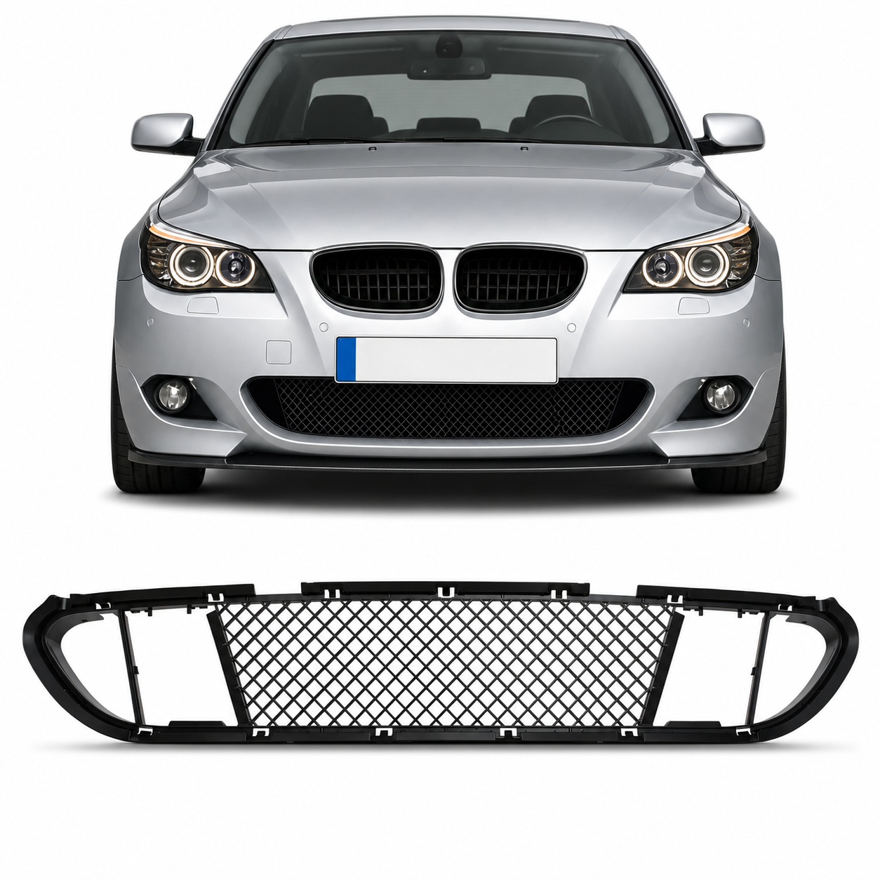 bmw-e60-e61-centrinės-grotelės Apatinės priekinio bamperio grotelės M-Sport BMW 5 Serijos E60 / E61 (03-10) - Image 1