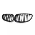 Dvigubos grotelės BMW 5 E60 / E61 (03-10) juodos blizgios - Image 2