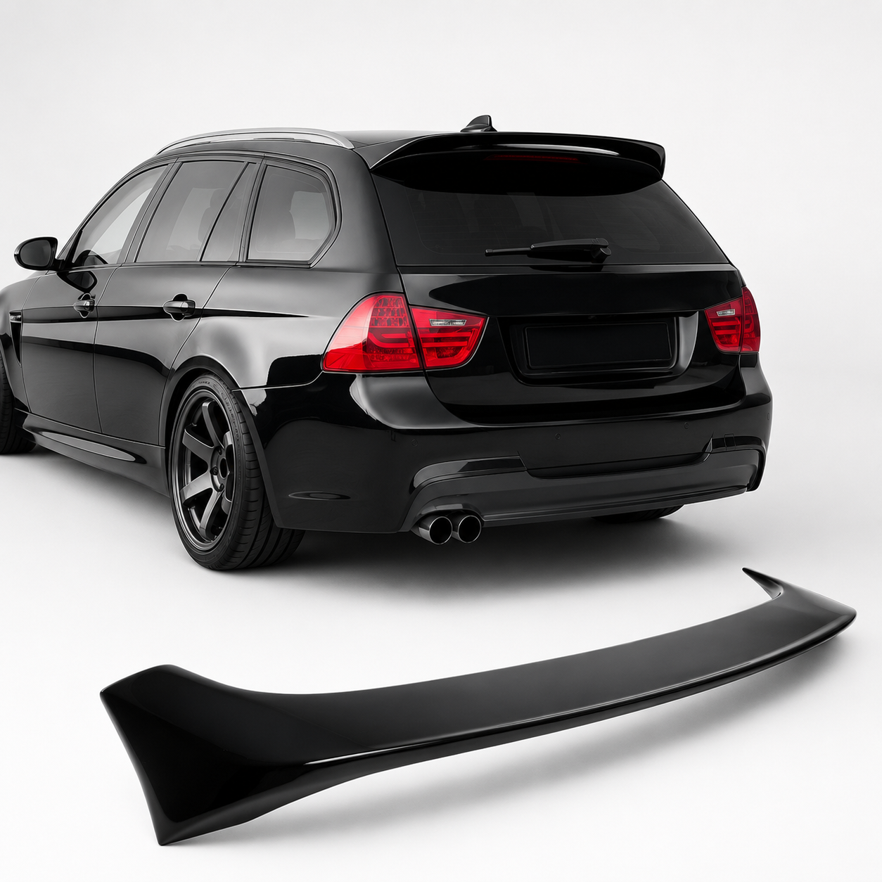 bmw-e91-f-formance-spoileris F-Performance galinio dangčio spoileris BMW E91 Touring (05-11), juodas blizgus - Image 1