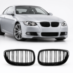 Dvigubos grotelės Performance BMW E92 / E93 PRE-LCI (06-10), juodos blizgios