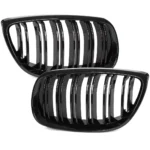 Dvigubos grotelės Performance BMW E92 / E93 PRE-LCI (06-10), juodos blizgios