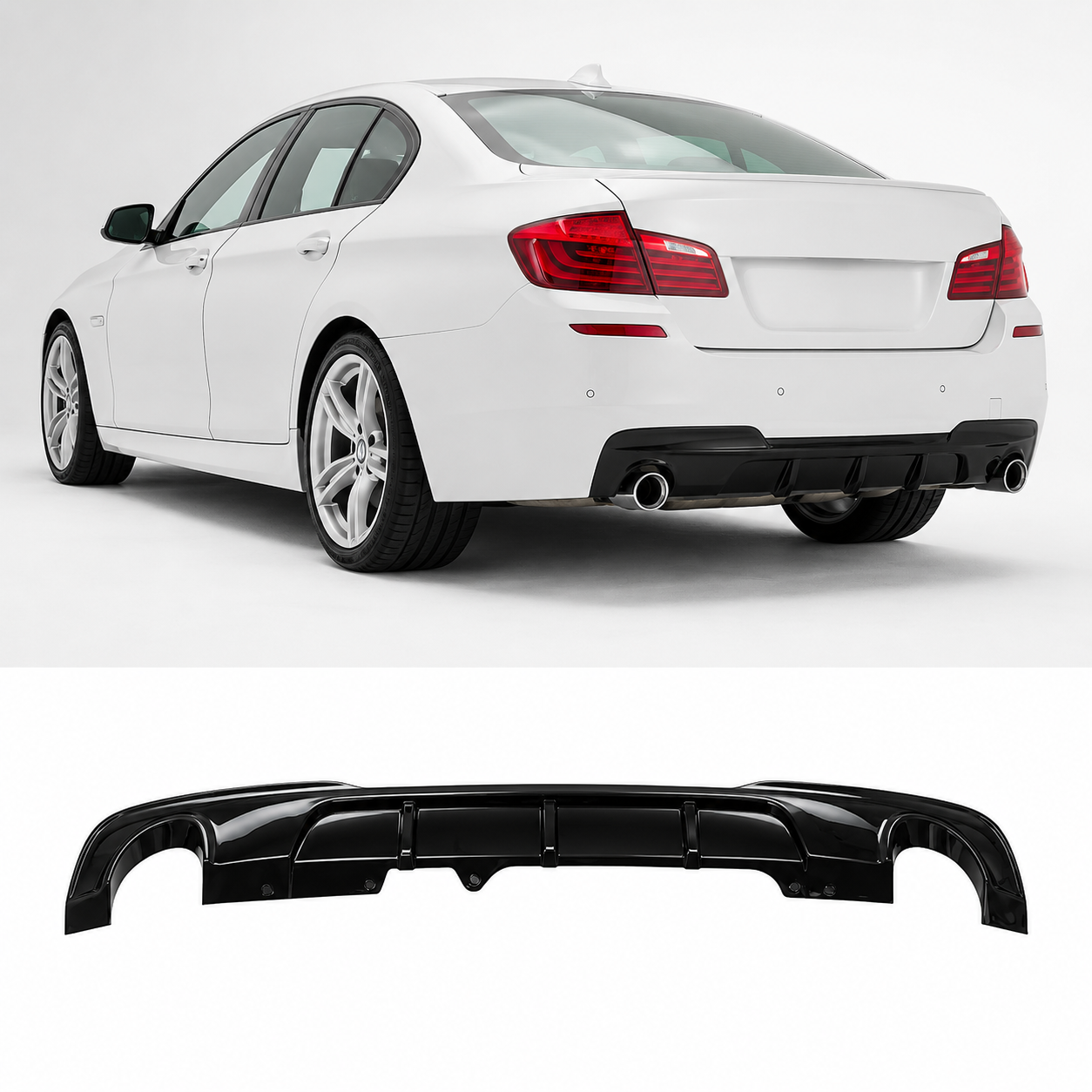 bmw-f10-f11-galinis-sport-difuzorius Galinio buferio difuzorius BMW F10 / F11 M-sport juodas blizgus (1x1) - Image 1