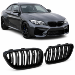 Priekinės dvigubos grotelės Performance BMW F22 / F23 / F87, juodos blizgios