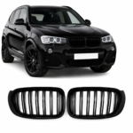 Dvigubos grotelės Performance BMW F25 / F26 LCI (14-18), juodos blizgios