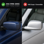 Veidrodėlių Dangteliai M look BMW E46 Sedan / Touring / Compact, juodi blizgūs - Image 3