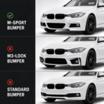 Priekinis bamperio pažeminimas Performance BMW F30 / F31, juodas blizgus - Image 3