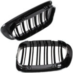 Dvigubos grotelės Performance, skirtos BMW E46 sedan / touring (98-01) / compact (00-04), juodos blizgios - Image 3