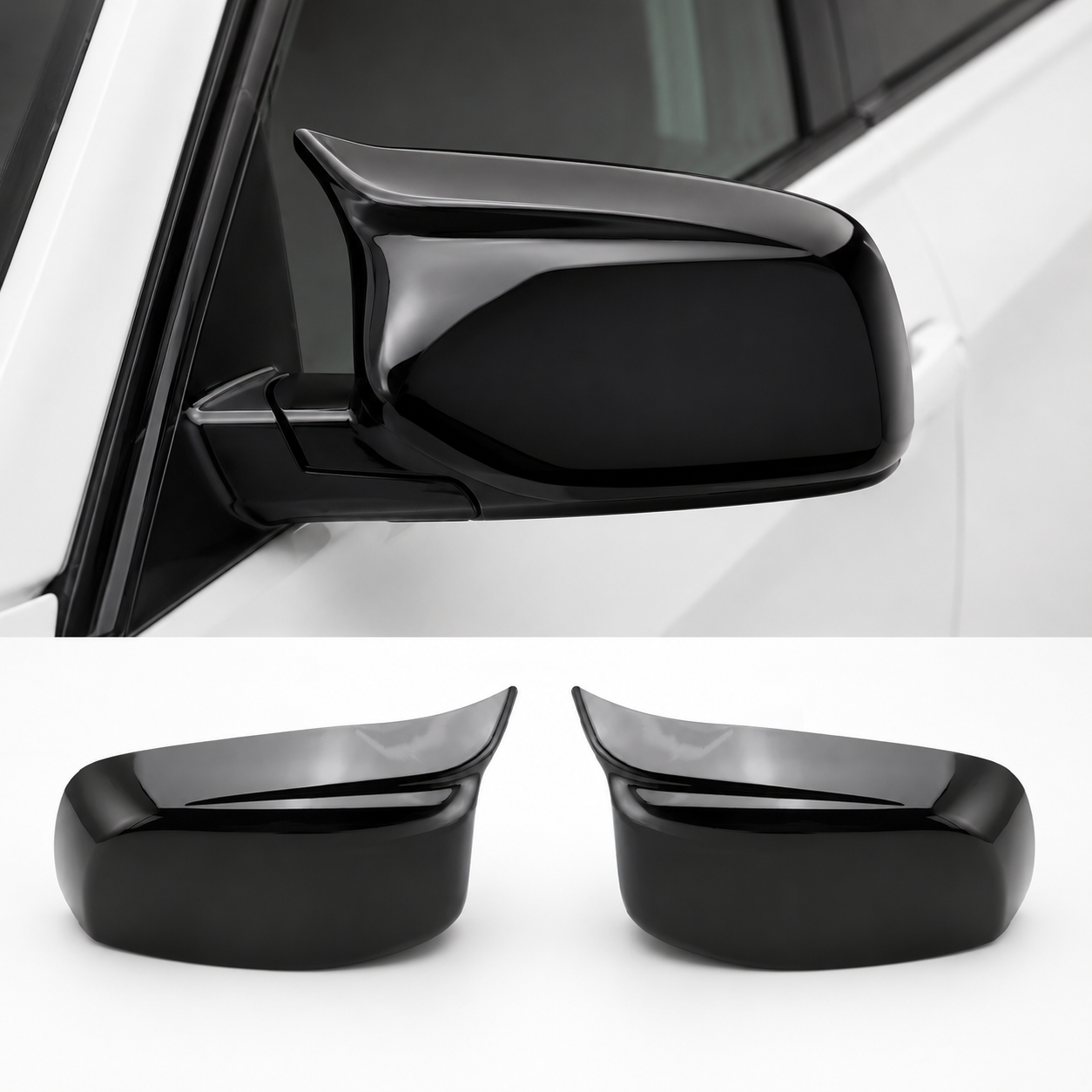 bmw-e60-e61-e62-e63-e64-veidrodėlių-dangteliai-juodi Veidrodėlių dangteliai M Look BMW E60 / E61 / E63 / E64 PRE-LCI, juodi blizgūs - Image 1