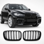 Priekinės dvigubos grotelės Performance BMW X5 E70 / X6 E71, juodos blizgios