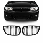 Priekinės grotelės Performance BMW E81 / E87, dvigubos, juodos blizgios