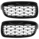 Priekinės buferio grotelės Diamond BMW F30 / F31 / F80, juodos blizgios - Image 3