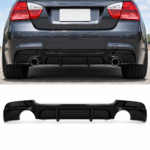 Galinio bamperio difuzorius M-Sport BMW E90 / E91 (05-11), juodas blizgus (1x1)