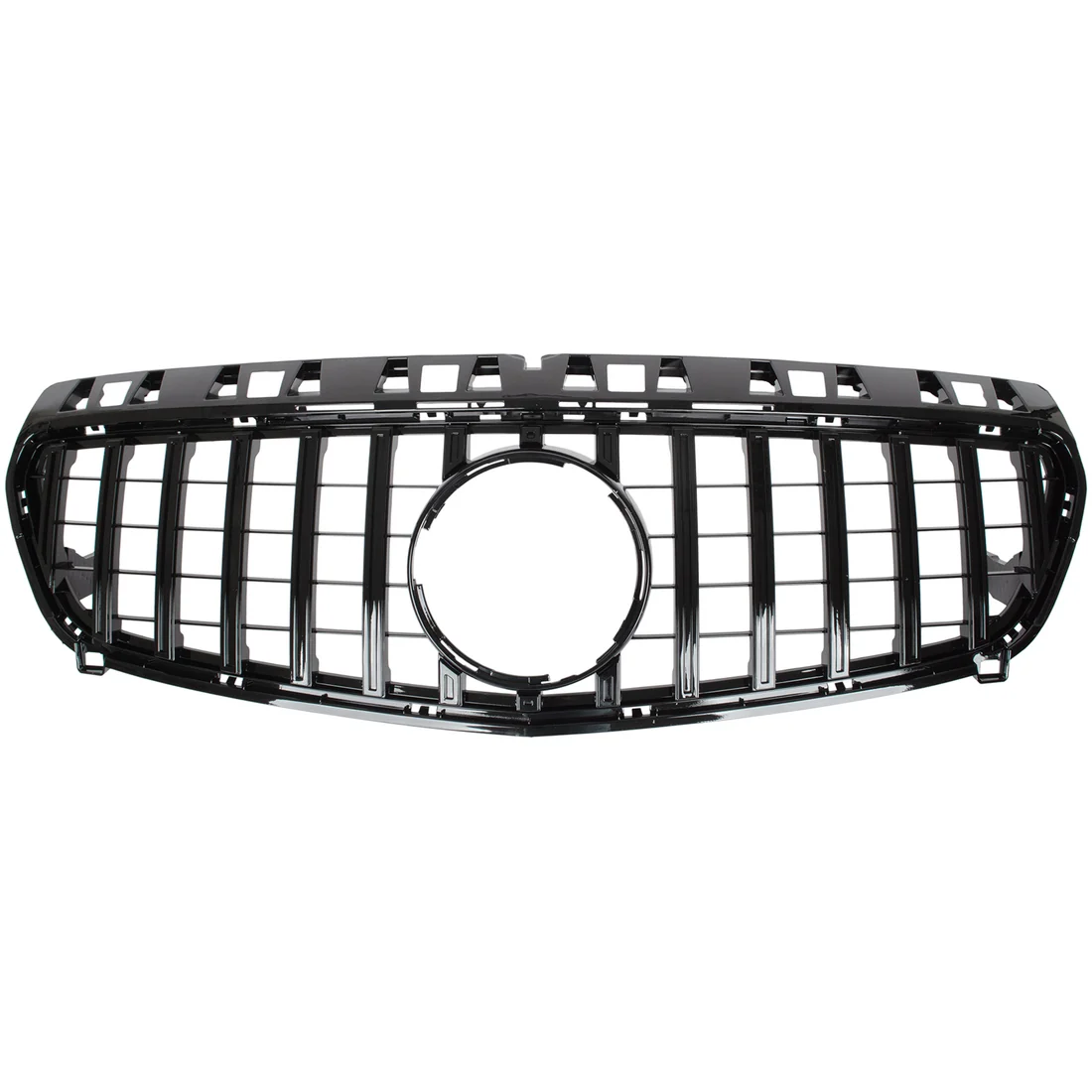 Priekinės grotelės Mercedes-Benz W176 (12-18), Panamericana stiliaus, juodos blizgios Priekinės grotelės Mercedes-Benz W176 (12-18), Panamericana stiliaus, juodos blizgios - Image 1