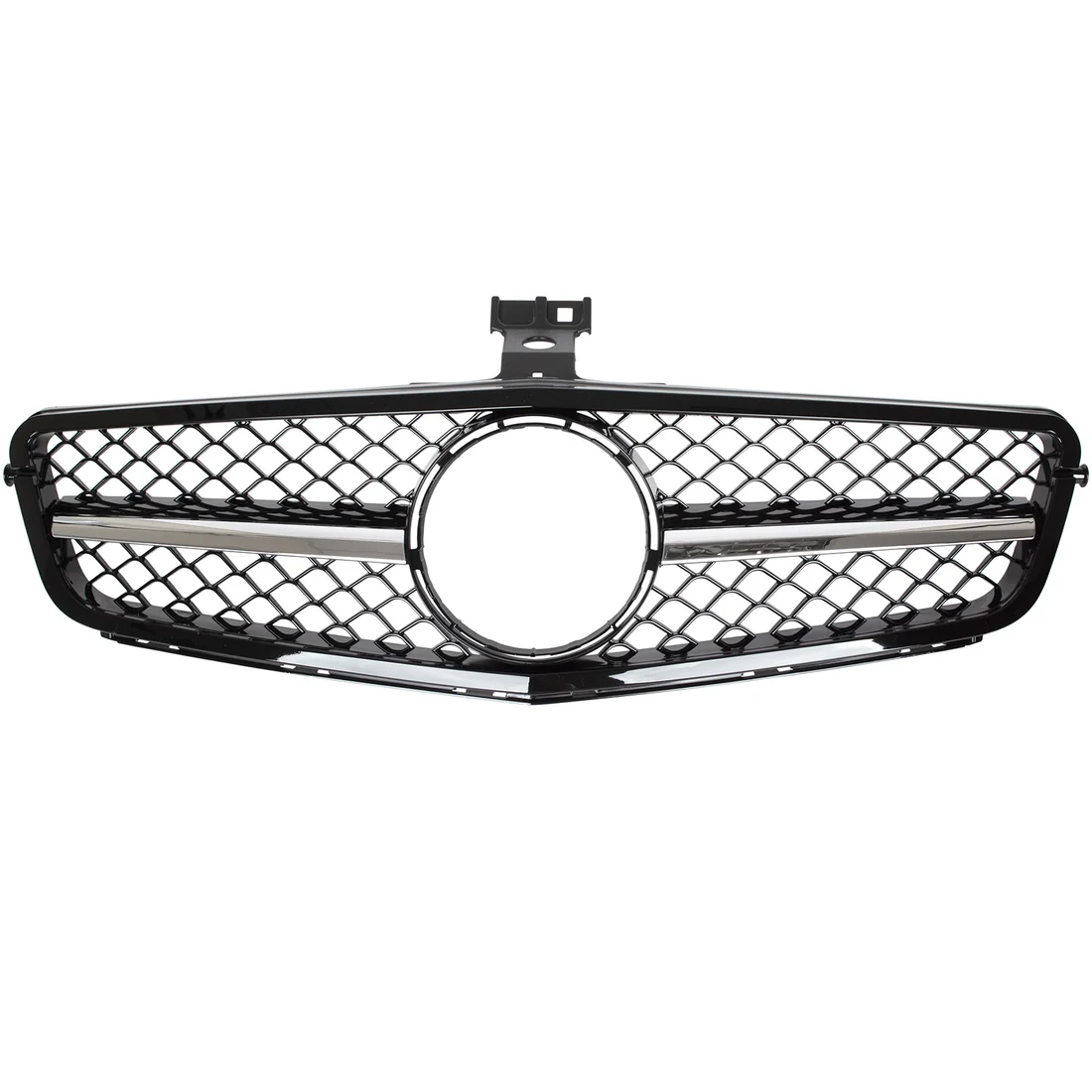 Priekinės grotelės Mercedes-Benz W204 (07-14), juodos su chromu Priekinės grotelės Mercedes-Benz W204 (07-14), juodos su chromu - Image 1